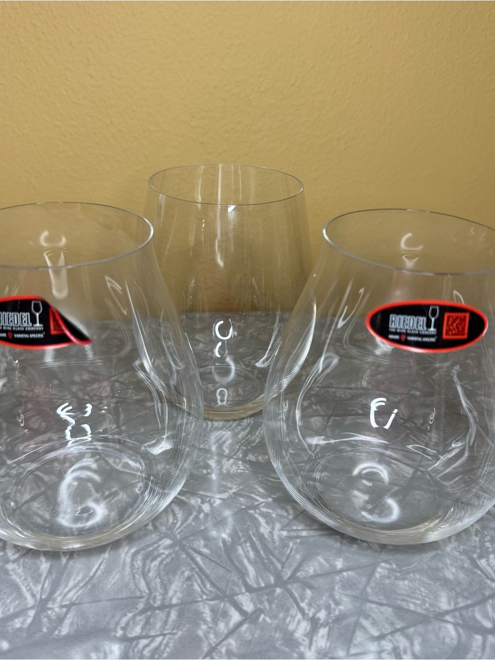Riedel Clear Stemless Wine Glass Crystal Tumblers Lot of 3